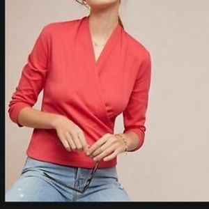 Anthropologie Maeve Curran Top coral size Small